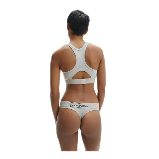 Calvin Klein Γυναικείο String Reimagine Heritage Thong, Χρώμα Grey Heather 2