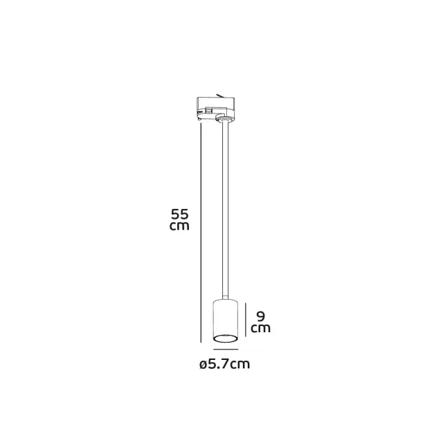 Masko 3-phase φωτιστικό ράγας GU10/PAR16 L55cm λευκό Άσπρο 2