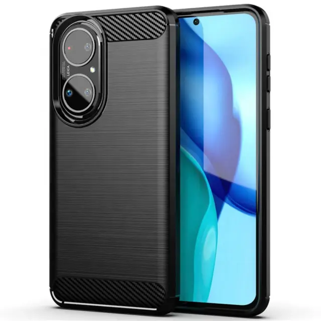 Techsuit® Carbon Προστατευτική Θήκη Σιλικόνης Για Huawei P50- Black