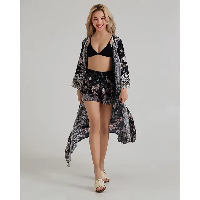 Σορτσάκι Μαύρο/Γκρι Μέγεθος One Size (100% Κρεπ) 5-41-375-0302