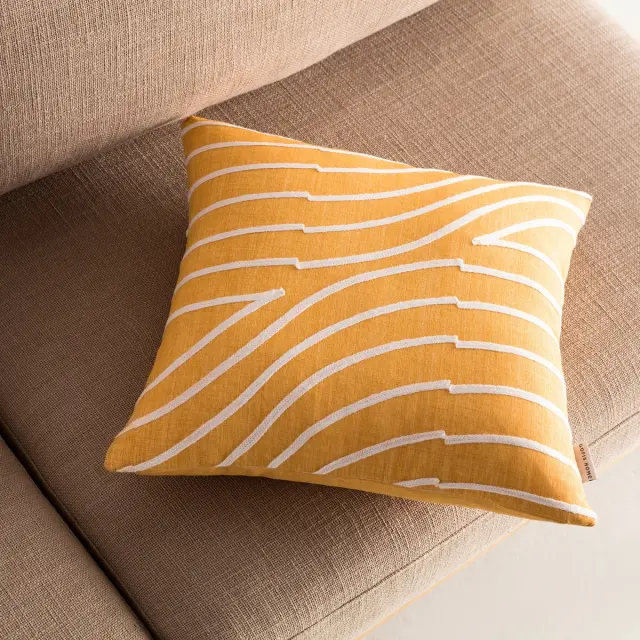 Μαξιλαροθήκη 43x43 GOFIS HOME Amon Mustard 3