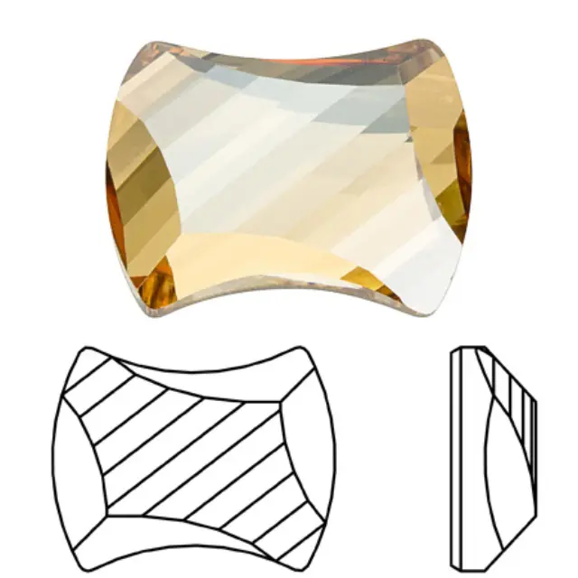Swarovski 2540 Curvy Crystal Golden Shadow 12x9.5mm - 1τεμ