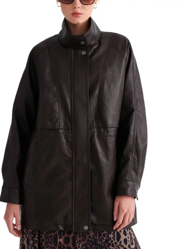 Attrattivo γυναικείο μπουφάν δερματίνη oversized fit 9923774-1