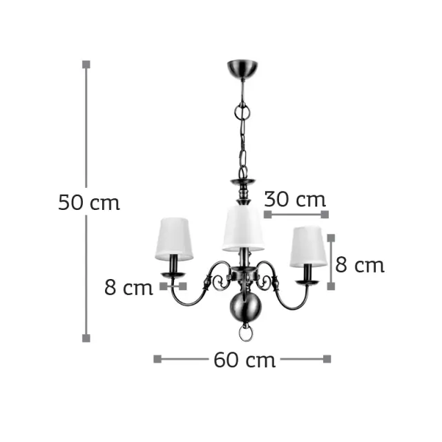 InLight Κρεμαστό φωτιστικό από οξυντέ μέταλλο 3XE14 D:60cm (5309-3) 2