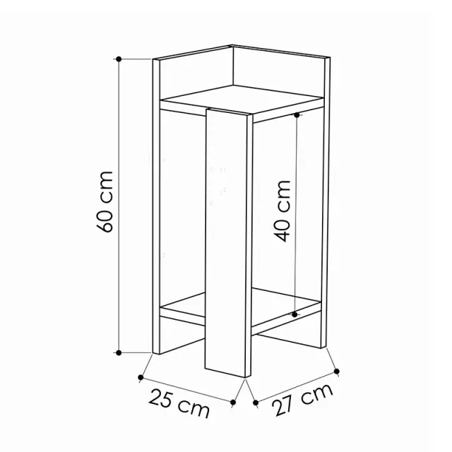 Κομοδίνο Elos Megapap δεξί χρώμα travertine 25x27x60εκ. 2