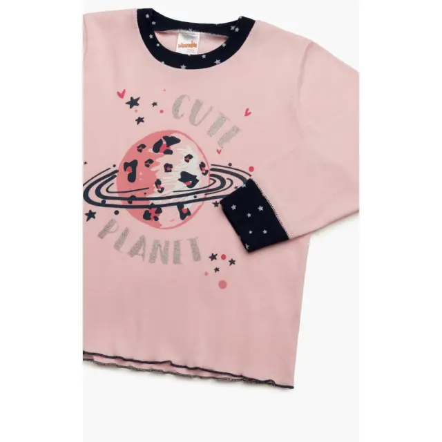 Πυτζάμα Βρεφική Χειμερινή Minerva Planet Stars Ροζ Cream No1 61991-322 2