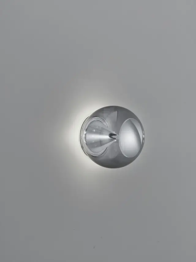 PINO Φωτιστικό Τοίχου & Οροφής LED Glossy White με Γκρι Γυαλί IP20 Άσπρο
