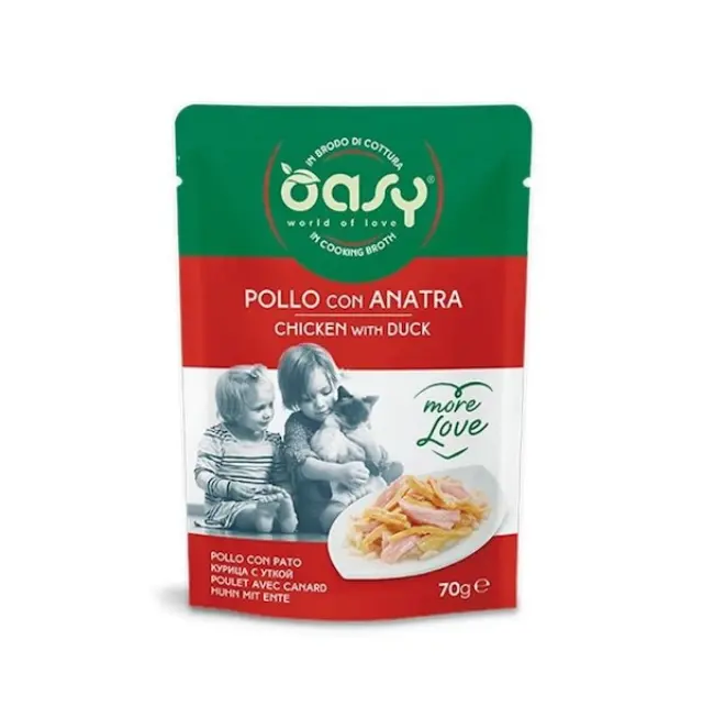 Oasy Cat More Love Φακελάκι Κοτόπουλο και Πάπια 70gr Μονόχρωμο