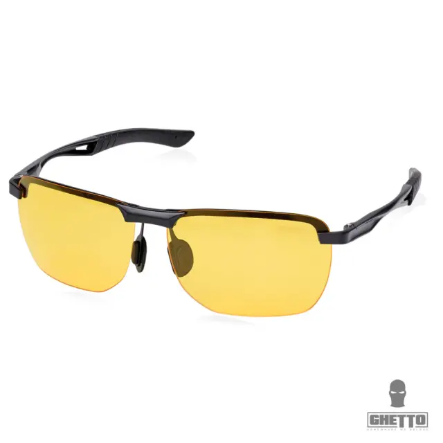 Ghetto Sport Perfomance Sunglasses Black Frame Unisex Yellow