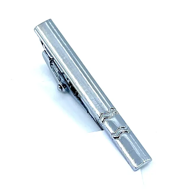 Σχεδιαστικό Ασημί Κλιπ Γραβάτας 5 cm – LGTC-T5/5 3