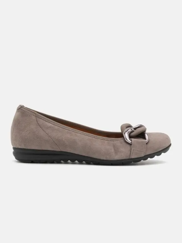 Gabor Μπαλαρίνες Γυναικείο δέρμα Nubuck Γκρί GAB/62625 33-FUMO 3