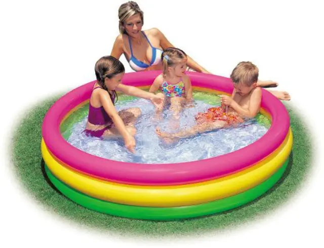 Intex Sunset Glow Pool Η Μεγάλη Μου Πισίνα Για Το Ηλιοβασίλεμα - Τρία Πολύχρωμα Δαχτυλίδια Προστασίας - Μαλακή Βάση 114X25εκ. - 2+Χρ.