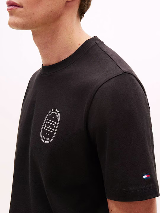 TOMMY HILFIGER T-Shirt Ανδρικό Μαύρο BRAND LOVE ROUNDEL TEE Μαύρο 2