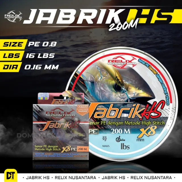 NHMA RELIX JABRIK HS X8 - PE 0.8 200 μέτρα