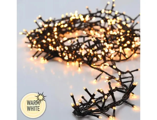 500 Φωτάκια LED - 10 Μέτρα + 3 Μέτρα σύνδεσης, Κανονική Διάταξη, Πράσινο καλώδιο - Θερμό λευκό AGL000300