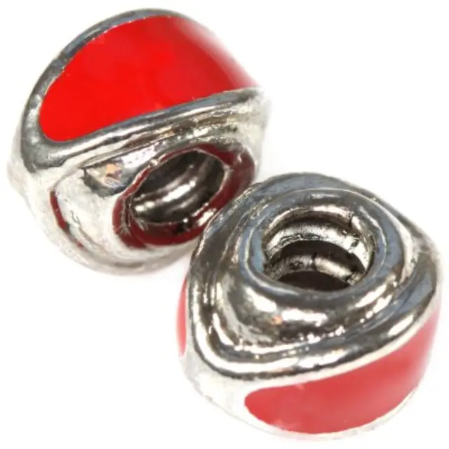 Μεταλλική Χάντρα Modular Red Eyes 8x13mm - 5τεμ