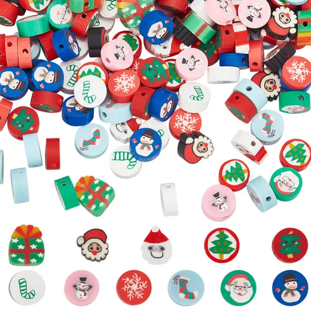 Χάντρα Πολυμερικού Πηλού Mix Christmas Ø10mm - 210τεμ