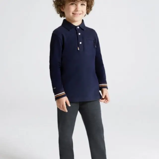 Mini 2 έως 10 ετών Παντελόνι λοξότσεπο tailoring fit γκρι σκούρο 2