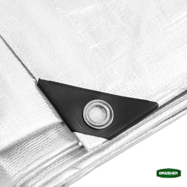 Grasher Αδιάβροχος μουσαμάς-τέντα με κρίκους 190gr/m² 5x10m Λευκό / 103841
