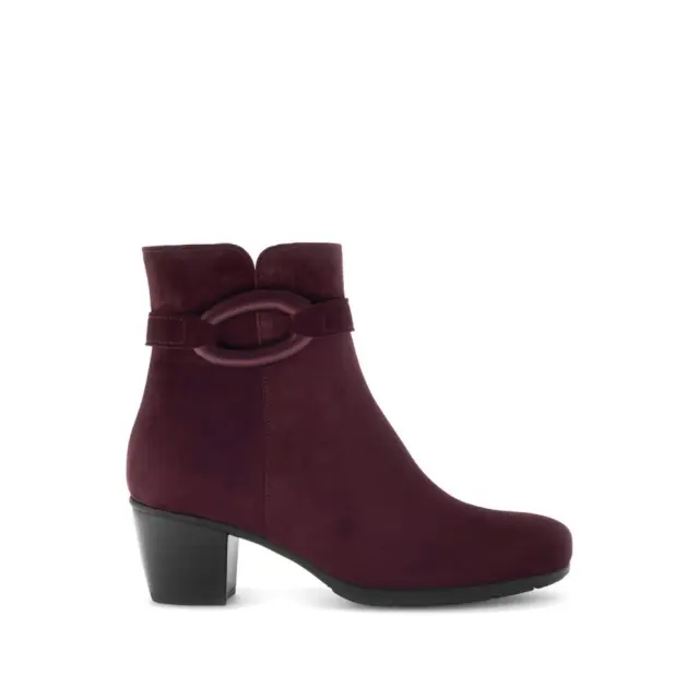 Gabor Μποτάκια με Τακούνι Γυναικείο δέρμα Nubuck Μπορντώ GAB/75523 15-MULBERRY