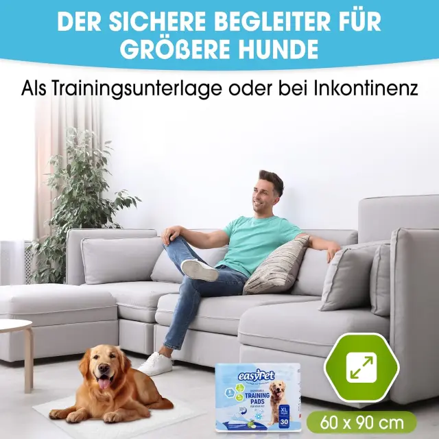Επιδαπέδιες Πάνες Easypet με αυτοκολλητα και αρωμα για κατοικίδιο – XL – 60x90cm – 30 τεμαχίων 3