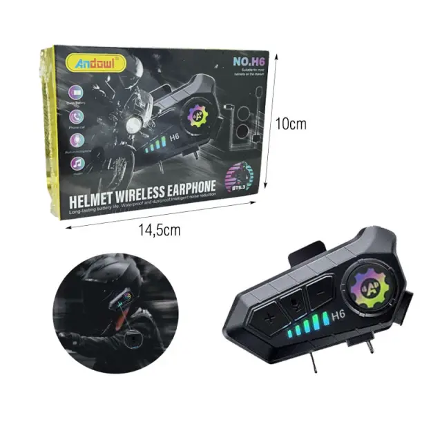 Andowl Ασύρματο Bluetooth Ακουστικό Κράνους Μοτοσικλέτας NO.H6 – Helmet Wireless Earphone 0751145 2
