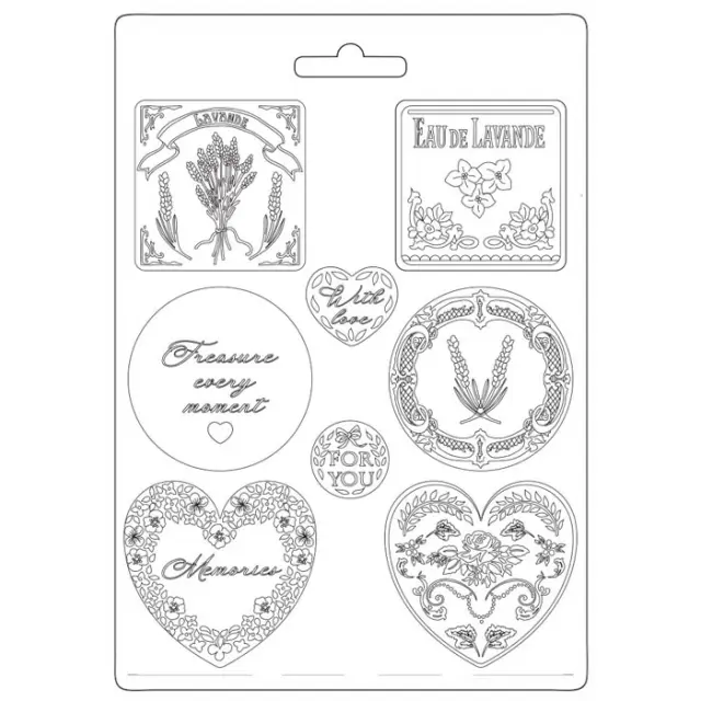 Εύκαμπτο Καλούπι για Σαπούνι-Γύψο - 21x29.7cm - Provence Plates & Hearts