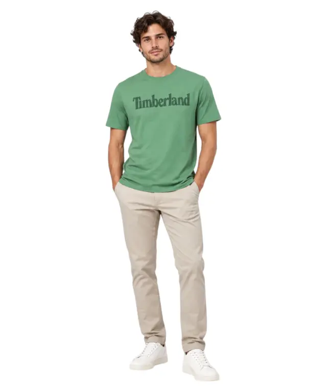 Timberland - Ανδρικό T-shirt TFO SS Linear Tee TB0A2BRN-A6Z Πράσινο - M 2