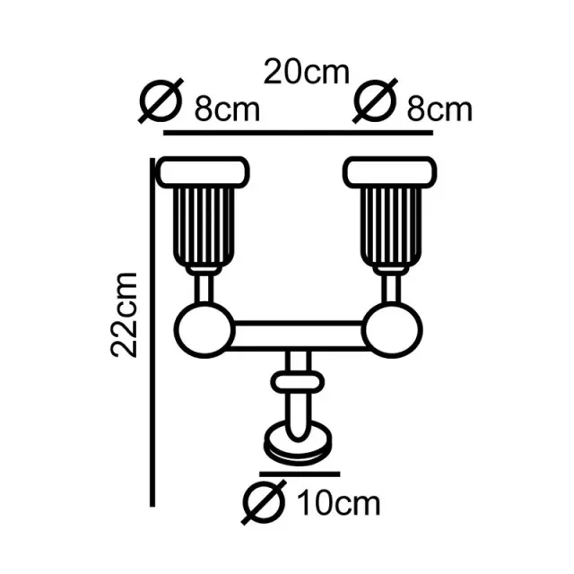 PAR38 - ΣΠΟΤ ΤΟΙΧΟΥ PC ΜΑΥΡΟ ΣΥΜΒΑΤΙΚΟ 1xΕ27 IP54 200x100x220mm / AC.045GL78 2