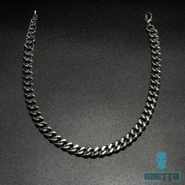 Ghetto Cuban Link Chain Necklace Bracelet Silver