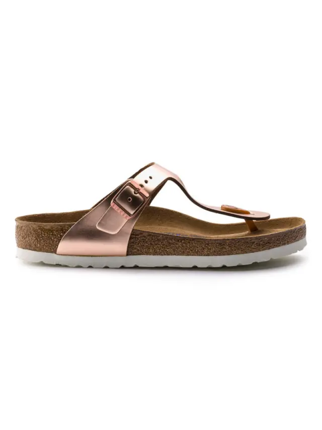 Birkenstock Σαγιονάρες Γυναικείο δέρμα λουστρίνι Ροζ BIR/GIZEH LIQUID 1005048M/COPPER 3