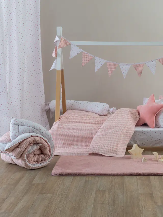 Πάπλωμα bebe διπλής όψης Palamaiki BB100-BB101 Rose - 110 x 150 2