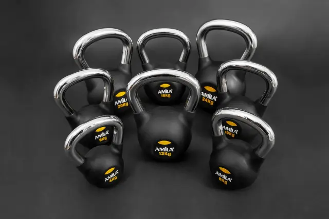 AMILA Kettlebell Rubber Cover Cr Handle 10Kg (44572) 2