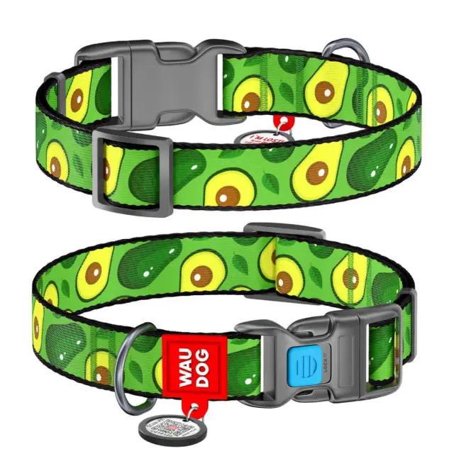 WAU DOG Περιλαίμιο Σκύλου Avocado με Smart ID - Medium 2x24-40cm