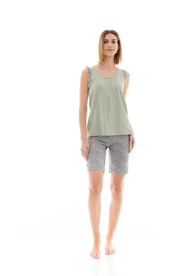S1223 - Type - PYJAMA SHORTS AQUA FLOWER 2