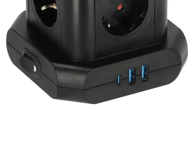 Επιτραπέζιο Πολύπριζο Brennenstuhl - 8x Schuko - 2x USB-A, 1x USB-C - Διακόπτη On/Off - Καλώδιο 2m - Black150181 3
