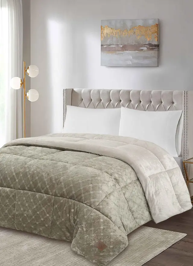 Κουβερτοπάπλωμα EMBOR TAUPE MADI μονό: 160 x 220 εκ.