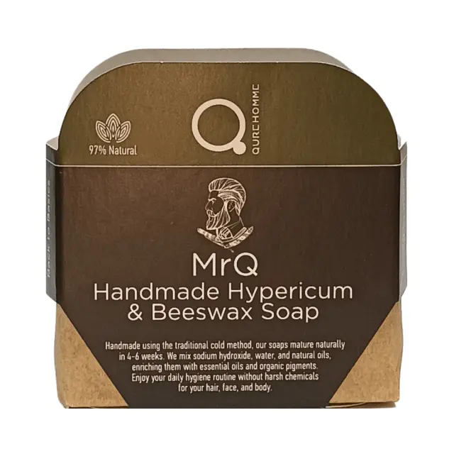 Handmade Soap Hypericum and Beeswax 90-110g by MrQ - Χειροποίητο Σαπούνι με Υπερικό και Μελισσοκέρι ��