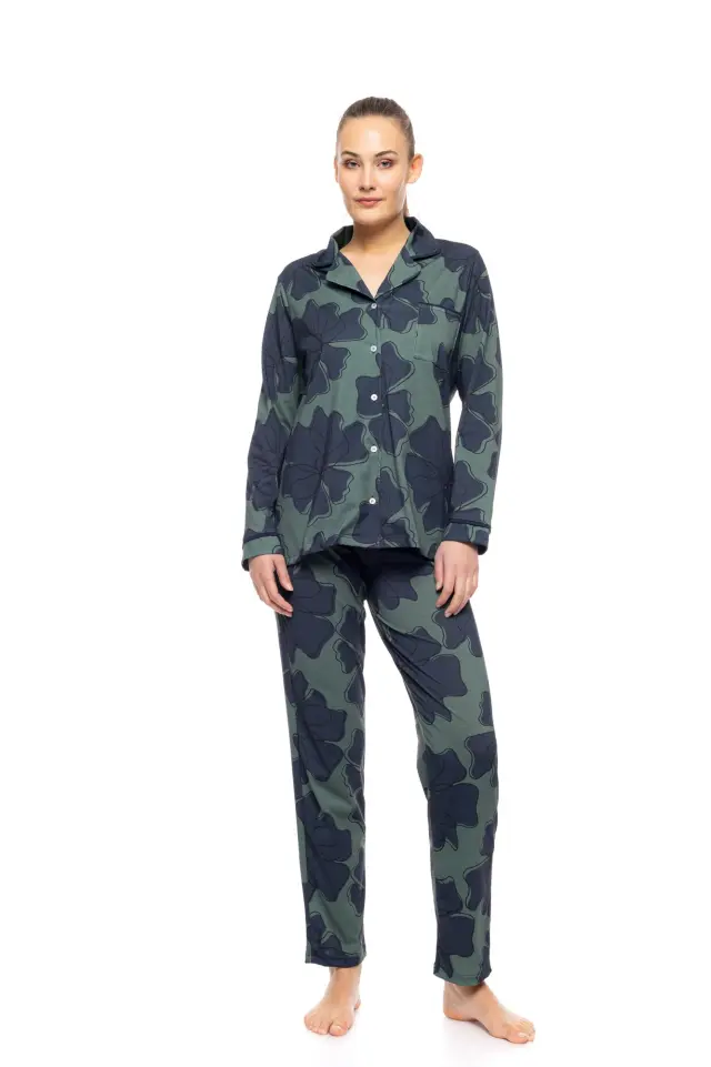 W1744 - Type - PYJAMA BUTTONED FOREST BLOOM - XL