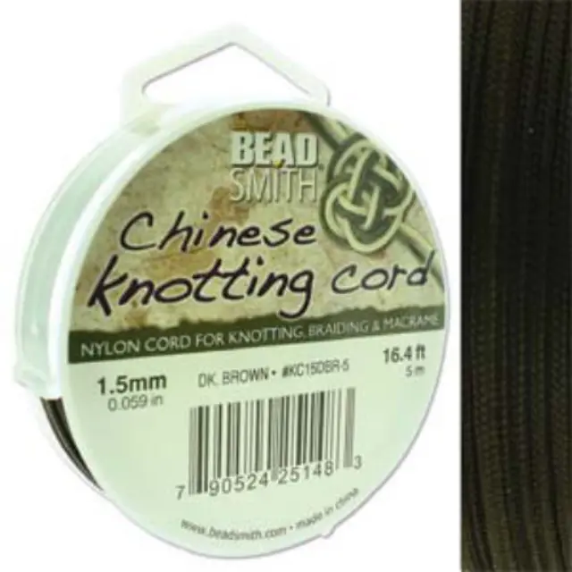 Knot-It Πολυεστερικό Κορδόνι Κοσμημάτων Ø1.5mm, Καφέ Σκούρο - 5m