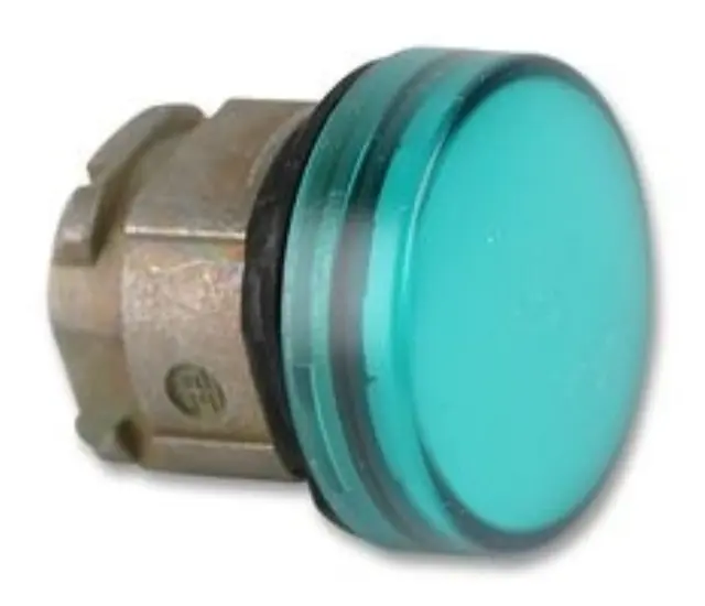 Harmony XB4, Pilot light head, metal, green, Ø22, plain lens for integral LED