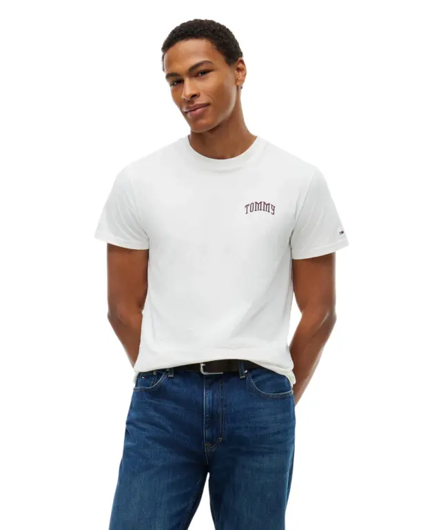 Tommy Hilfiger - Ανδρικό T-shirt Logo Tee Ext Chest Slim Fit DM0DM23558-YBH Off White 2