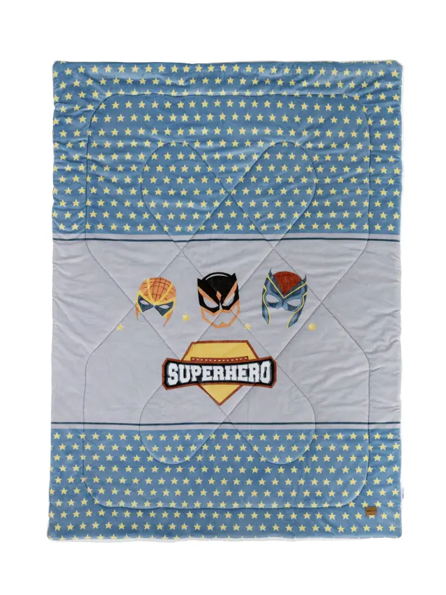 Κουβερτοπάπλωμα 160x220 Μονό 650gsm Nima Superheroes Grey-Blue 100% Πολυέστερ 2