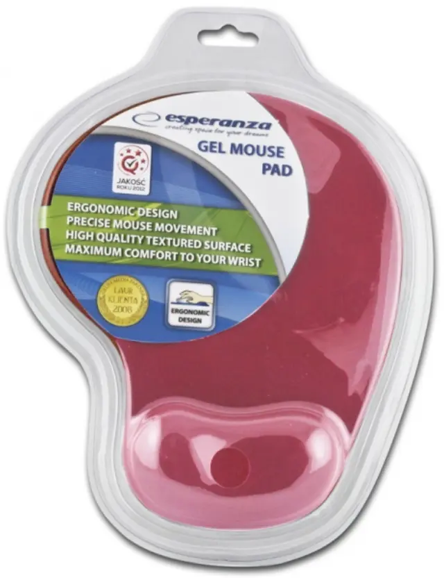Esperanza Gel Mouse Pad 230mm με Στήριγμα καρπού Κόκκινο (EA137R) (ESPEA137R)