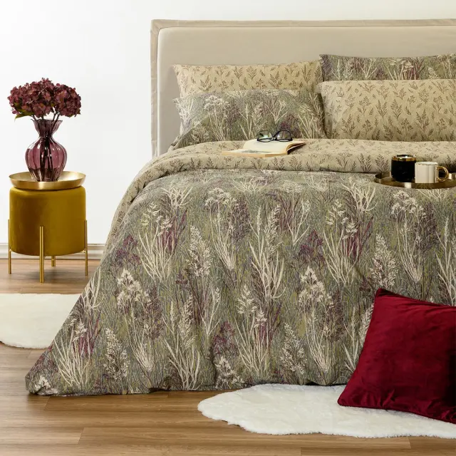 Πάπλωμα 160x240 Μονό 350gsm Ultra Line Melinen Denver Olive 100% βαμβακερό