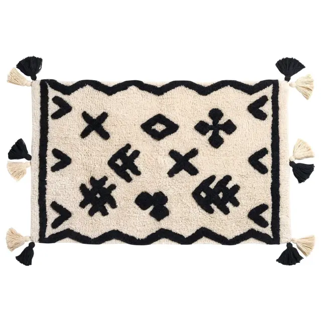 Ταπέτο μπάνιου 50x80 Ivory - Black 0768 Das Home