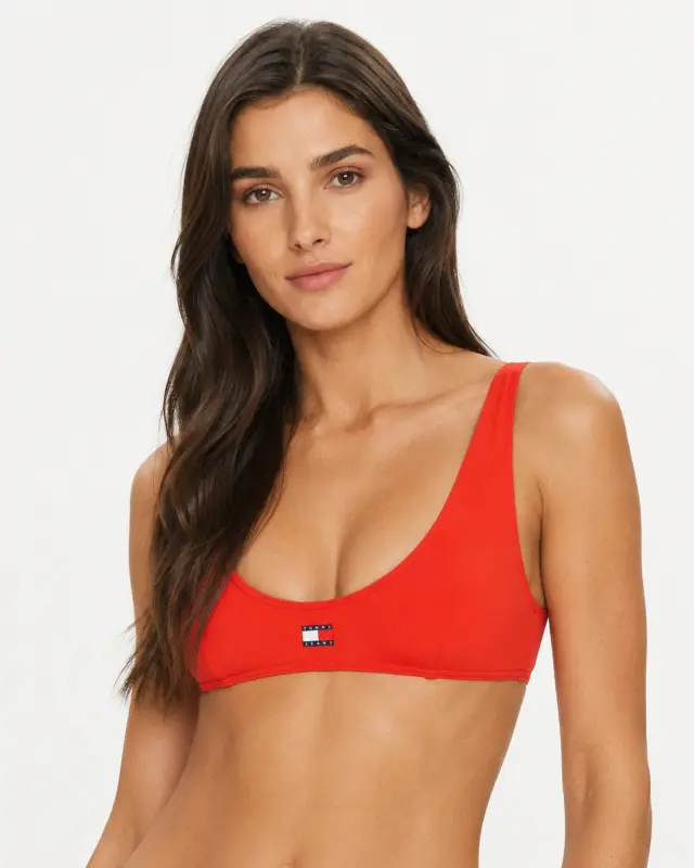 Tommy Jeans Γυναικείο Bikini Top Heritage Scoop Κόκκινο Tommy Hilfiger 3