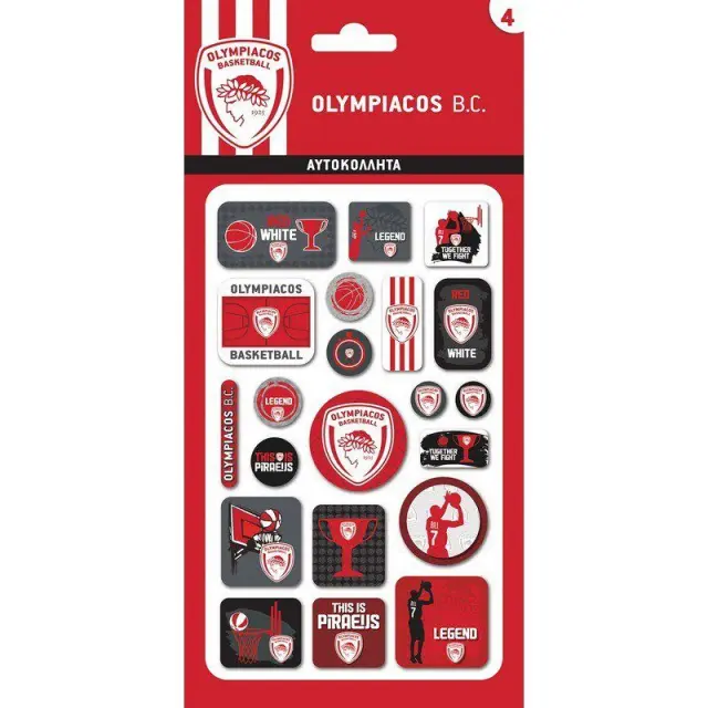 Αυτοκόλλητα Puffy- Olympiakos Μπάσκετ 4