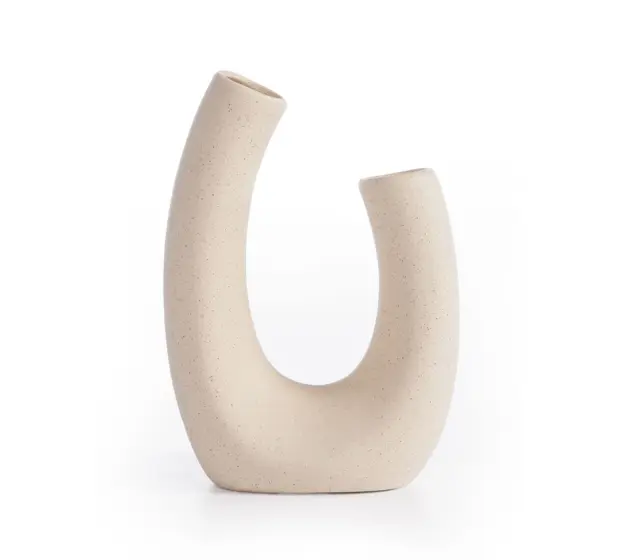Nef-Nef Homeware Βαζάκι Κεραμικό Διακοσμητικό Limbo 15x6,5x20,5 Ecru