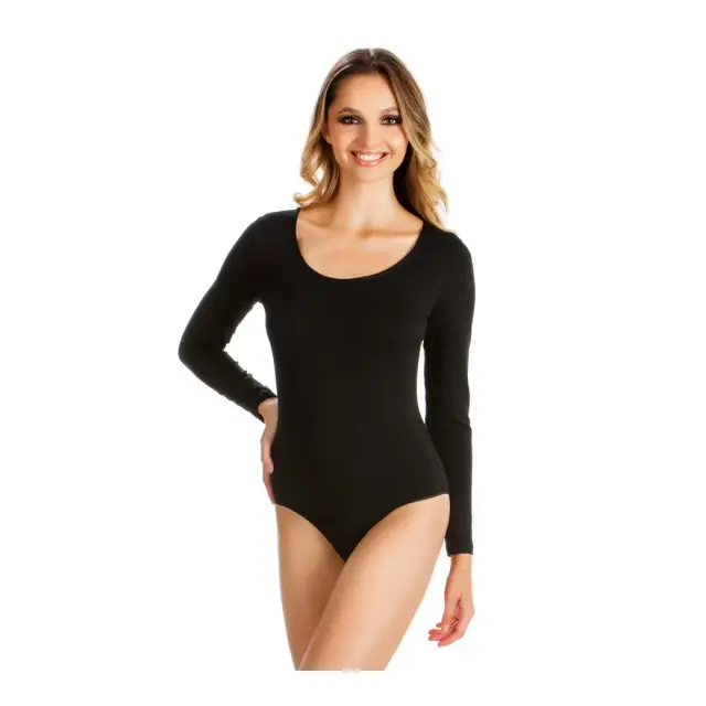 Fimelle TENCEL™ Modal Γυναικείο Μακρυμάνικο Κορμάκι ανοιχτή λαιμόκοψη Minerva - Μαύρο